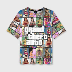 Женская футболка oversize 3D GTA - все девушки персонажи
