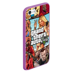 Чехол для iPhone 5/5S матовый Все GTA на одном постере - фото 2