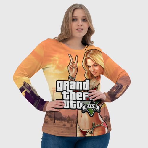 Женский лонгслив 3D GTA V girl, цвет 3D печать - фото 6