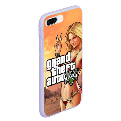 Чехол для iPhone 7Plus/8 Plus матовый GTA V girl, цвет светло-сиреневый - фото 3