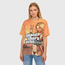 Женская футболка oversize 3D GTA V girl - фото 2