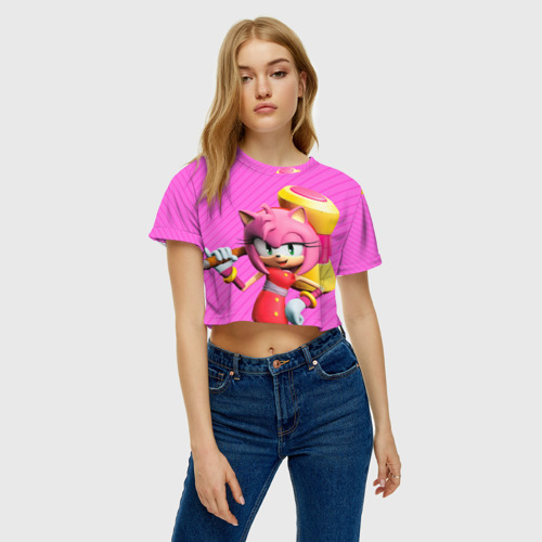 Женская футболка Crop-top 3D Эми Роуз - фото 3