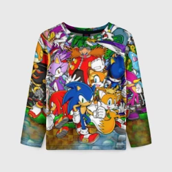 Детский лонгслив 3D Соник Бум