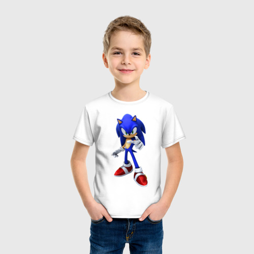 Детская футболка хлопок Ёж Соник, цвет белый - фото 3
