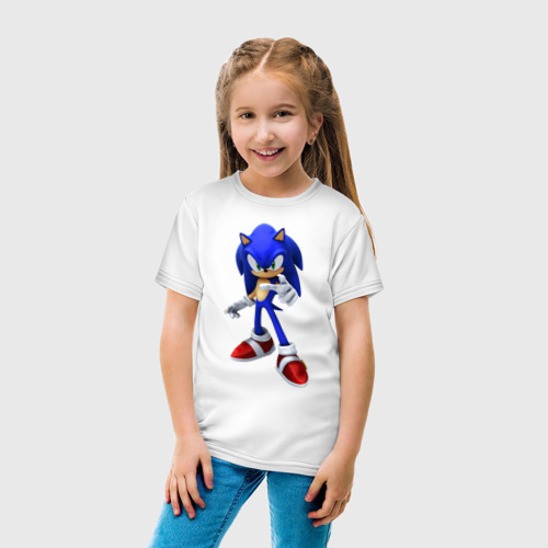Детская футболка хлопок Ёж Соник, цвет белый - фото 5