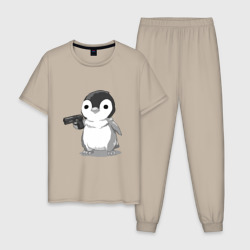 Мужская пижама хлопок Пингвин