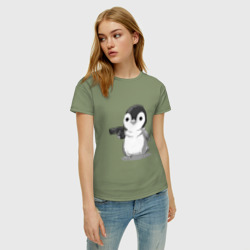 Женская футболка хлопок Пингвин - фото 2