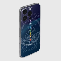 Чехол для iPhone 16 Pro Max силиконовый с защитой камеры Йога мандала - энергетические зоны - фото 2