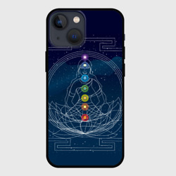 Чехол для iPhone 13 mini Йога мандала - энергетические зоны