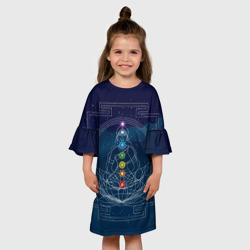 Детское платье 3D Йога мандала - энергетические зоны - фото 2