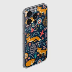 Чехол для iPhone 16 Pro Max силиконовый с защитой камеры Лисички паттерн - фото 2