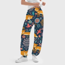 Женские джоггеры оверсайз 3D Лисички паттерн - фото 2