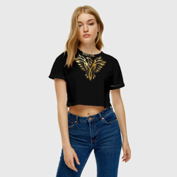 Женская футболка Crop-top 3D Gold Phoenix - фото 2