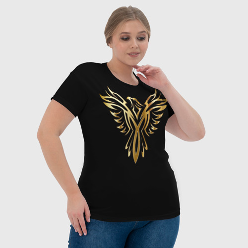 Женская футболка 3D с принтом Gold Phoenix, фото #4