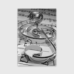 Обложка для паспорта матовая кожа Скрипичный ключ