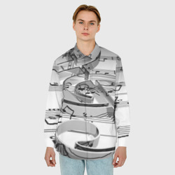 Мужская рубашка oversize 3D Скрипичный ключ - фото 2