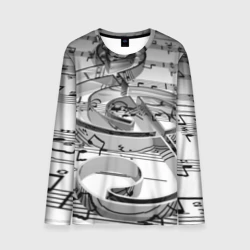 Мужской лонгслив 3D Скрипичный ключ