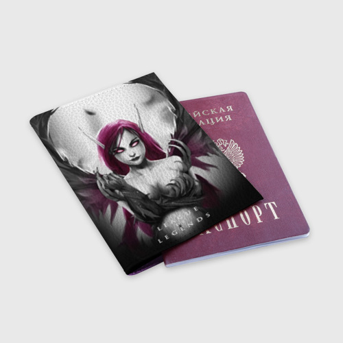 Обложка для паспорта матовая кожа Cute Demon, цвет фиолетовый - фото 3