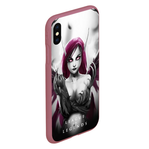 Чехол для iPhone XS Max матовый Cute Demon, цвет малиновый - фото 3