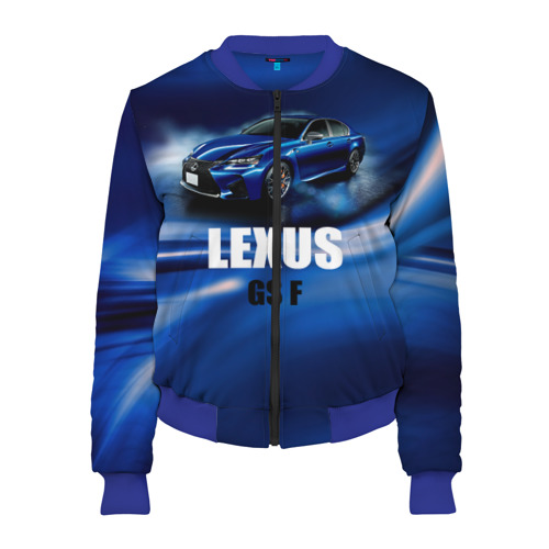 Женский бомбер 3D Lexus GS F, цвет синий