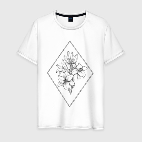 Мужская футболка хлопок Белая лилия