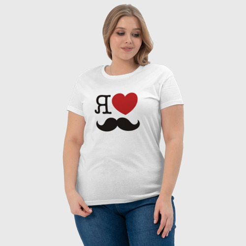 Женская футболка хлопок Носи усы! Wear mustache! - фото 6