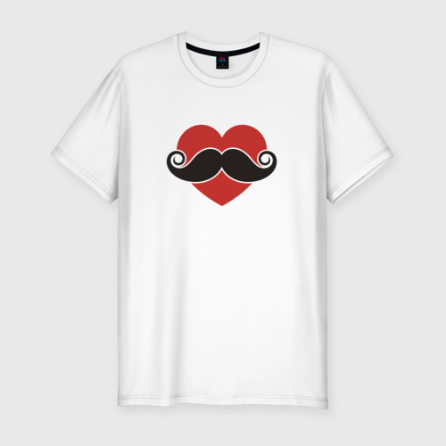 Мужская футболка хлопок Slim Носи усы! Wear mustache!, цвет белый