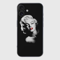 Чехол для iPhone 16 силиконовый с защитой камеры Мэрилин Монро