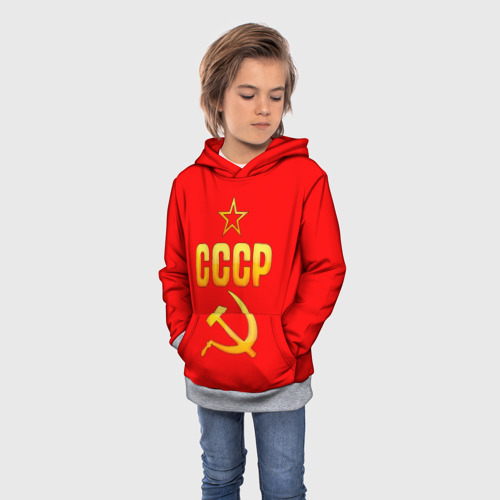 Детская толстовка 3D СССР, цвет меланж - фото 3