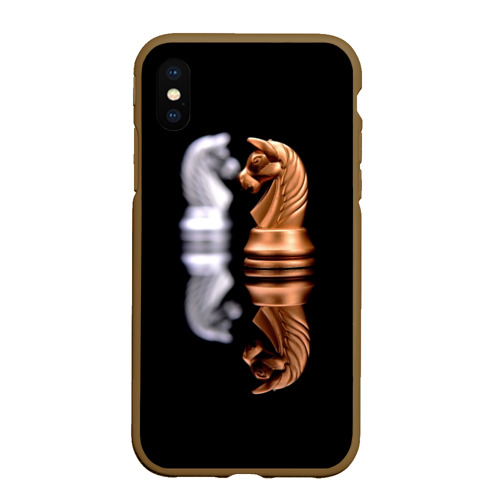 Чехол для iPhone XS Max матовый Ход конём, цвет коричневый