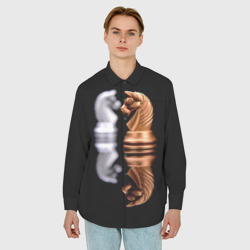 Мужская рубашка oversize 3D Ход конём - фото 2