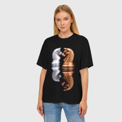 Женская футболка oversize 3D Ход конём - фото 2