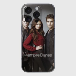 Чехол для iPhone 16 Pro Max силиконовый с защитой камеры Дневники вампира - главные герои