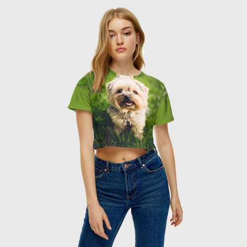 Женская футболка Crop-top 3D Йорк, цвет 3D печать - фото 4