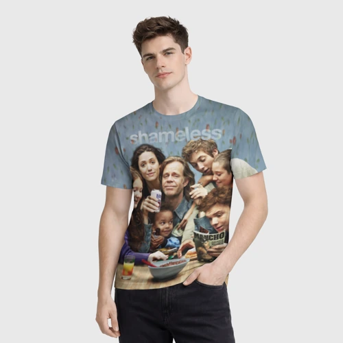 Мужская футболка 3D с принтом Бесстыжие - персонажи, фото на моделе #1