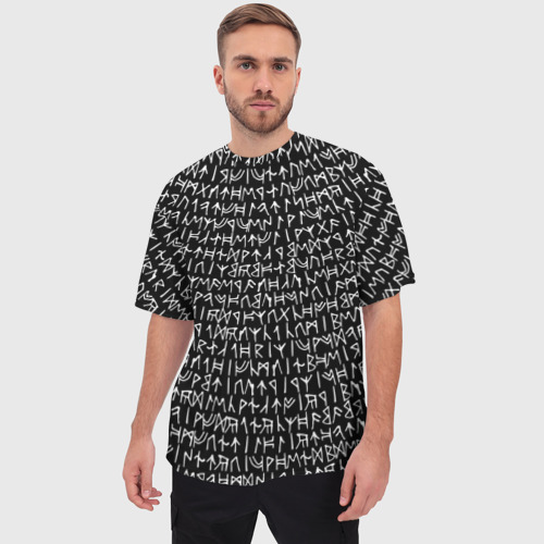 Мужская футболка oversize 3D Руны, цвет 3D печать - фото 3