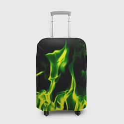 Чехол для чемодана 3D Зелёный огонь
