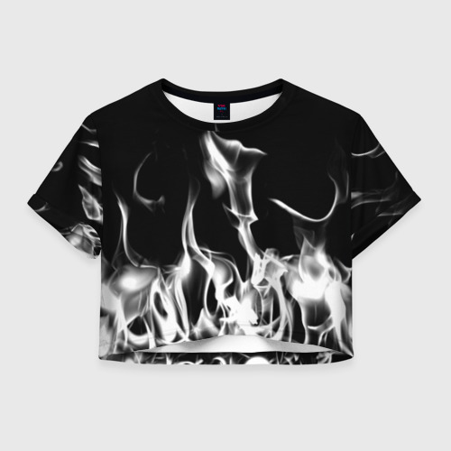 Женская футболка Crop-top 3D Огонь Фото 01 Женская футболка Crop-top 3D Огонь Фото 01