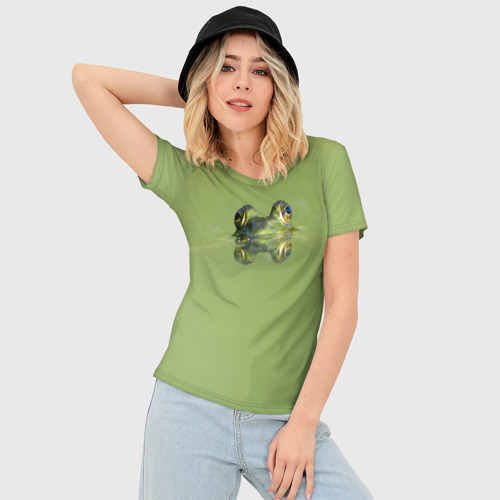 Женская футболка 3D Slim Лягушка, цвет 3D печать - фото 3