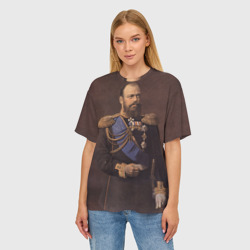 Женская футболка oversize 3D Александр III Миротворец - фото 2