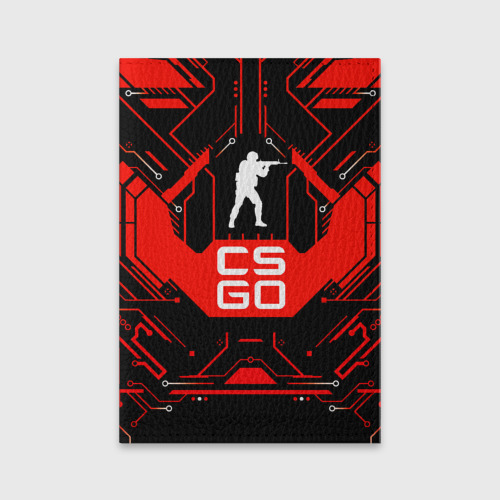 Обложка для паспорта матовая кожа CS:GO, цвет черный