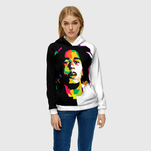 Женская толстовка 3D Bob Marley, цвет 3D печать - фото 3