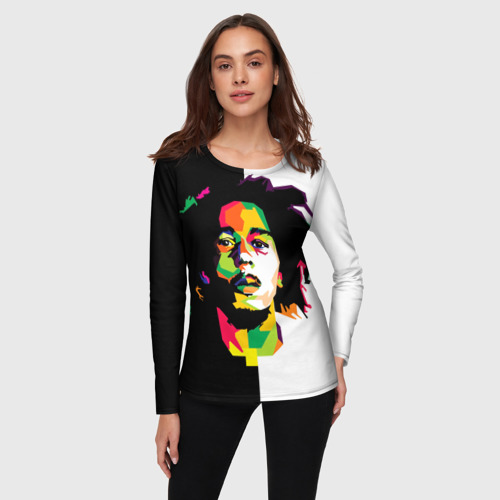 Женский лонгслив 3D Bob Marley, цвет 3D печать - фото 3