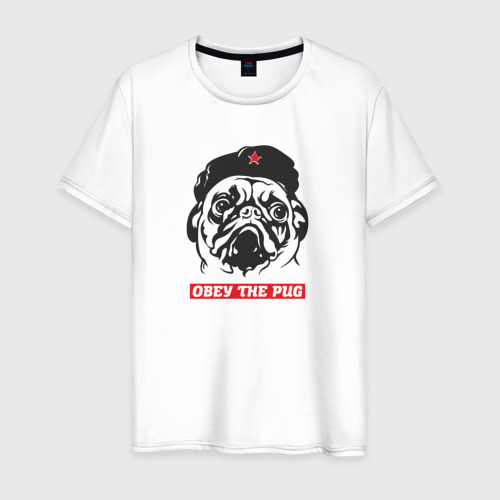 Мужская Футболка Obey the pug (хлопок)