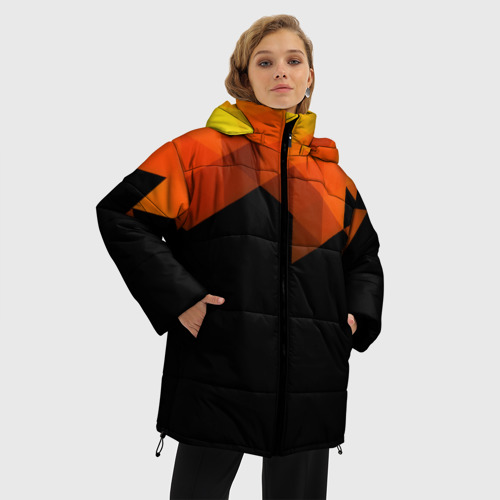 Женская зимняя куртка 3D с принтом Trianse, фото на моделе #1