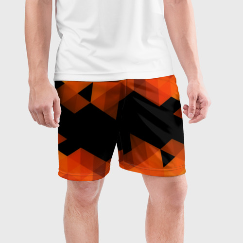 Мужские шорты спортивные Trianse Orange, цвет 3D печать - фото 3