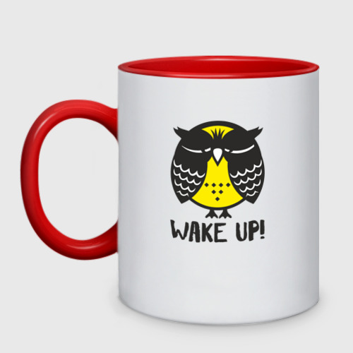 Кружка двухцветная Owl. Wake up!