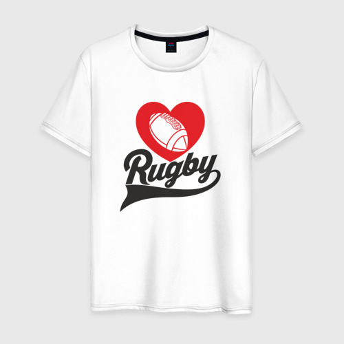 Мужская футболка хлопок Rugby. Рэгби., цвет белый