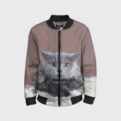 Детский бомбер 3D Котик фотограф