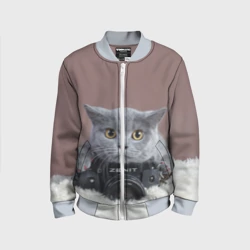 Детский бомбер 3D Котик фотограф